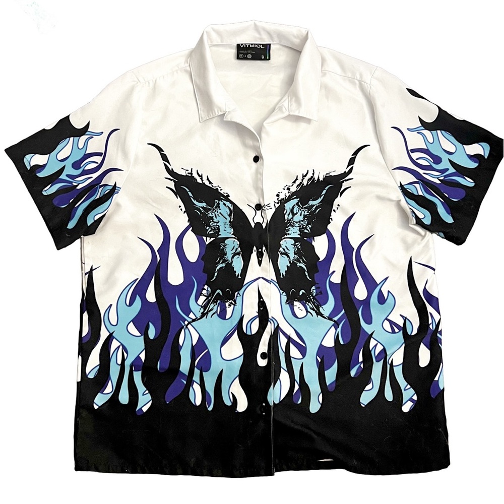 Vitriol Flame & Butterfly Button-Up